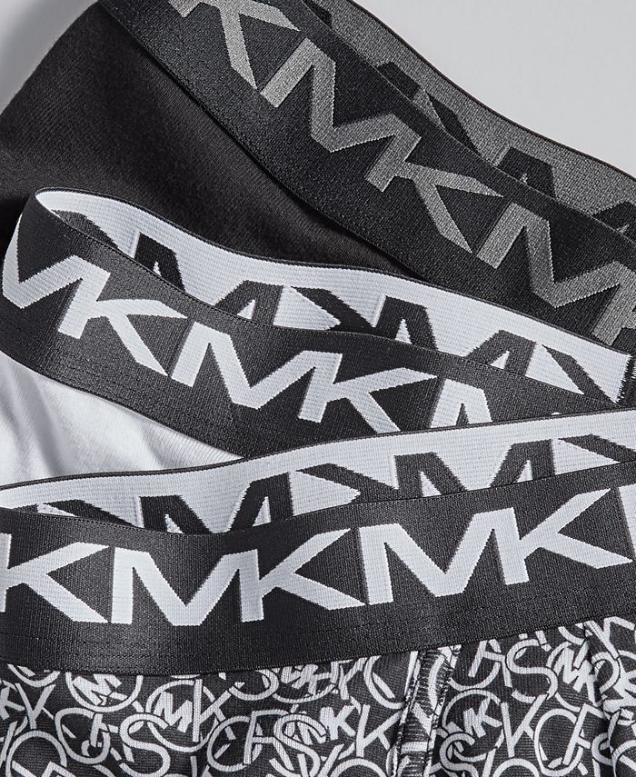 Cuecas boxer masculinas Michael Kors Performance de algodão, pretas, tamanho GG, pacote com 3