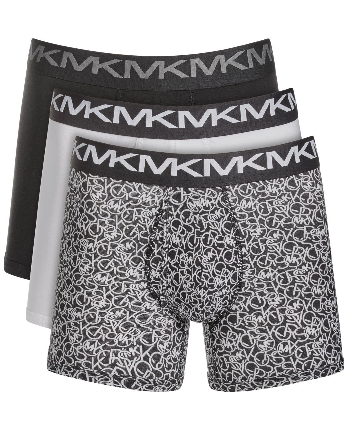 Cuecas boxer masculinas Michael Kors Performance de algodão, pretas, tamanho GG, pacote com 3