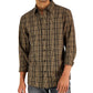 Camisa xadrez clássica Thames Classic Fit masculina Michael Kors, marrom, tamanho extragrande