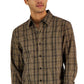 Camisa xadrez clássica Thames Classic Fit masculina Michael Kors, marrom, tamanho extragrande
