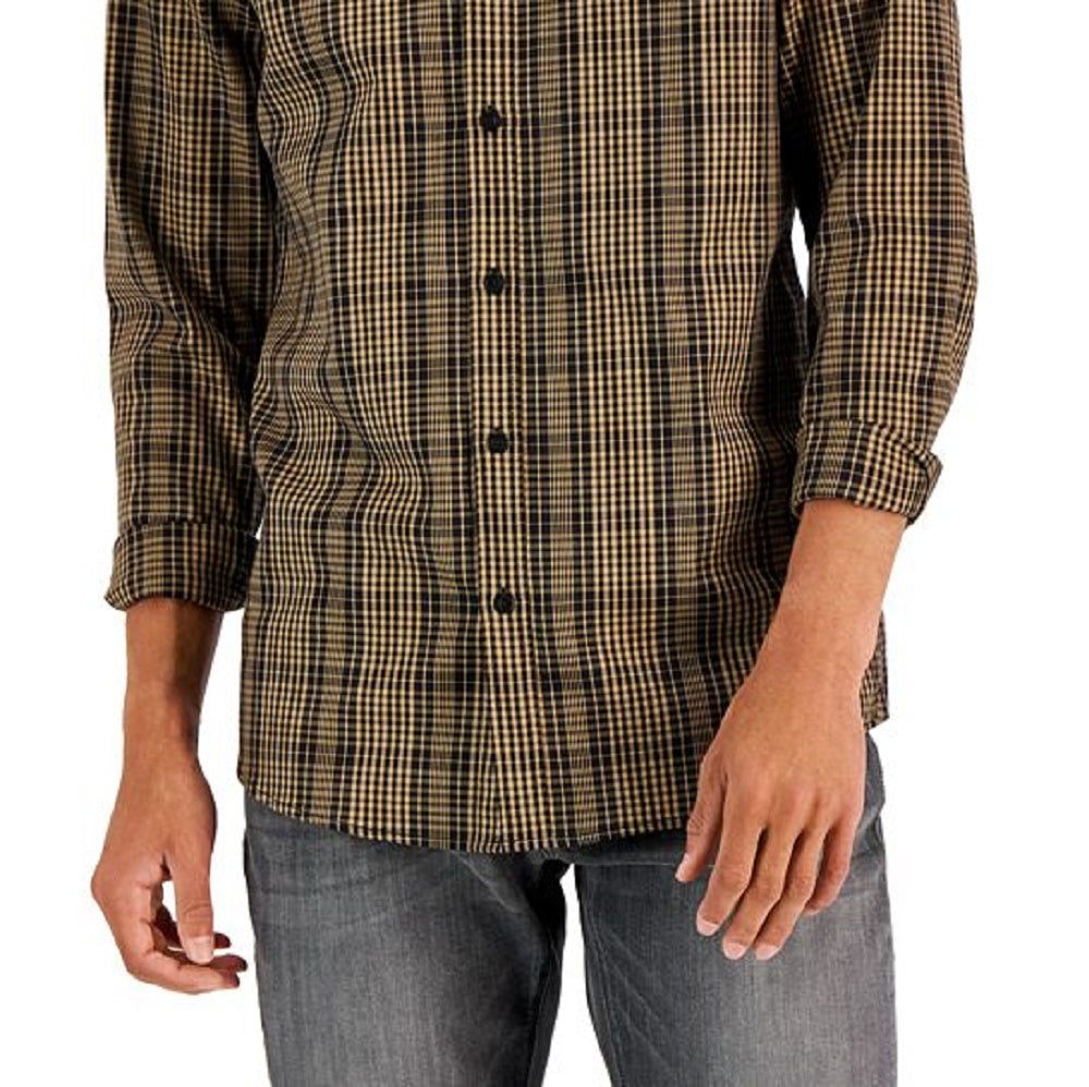 Camisa xadrez clássica Thames Classic Fit masculina Michael Kors, marrom, tamanho extragrande
