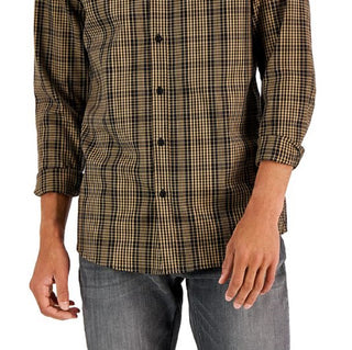 Camisa xadrez clássica Thames Classic Fit masculina Michael Kors, marrom, tamanho extragrande