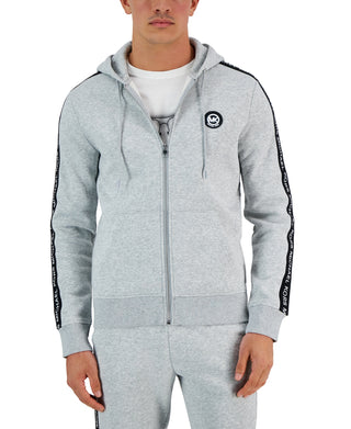 Moletom com capuz masculino Michael Kors com fita de logotipo cinza, tamanho XX-G