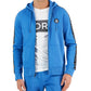 Moletom com capuz masculino Michael Kors com fita de logotipo, azul, tamanho médio