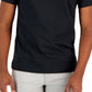 Camiseta masculina Michael Kors de manga curta com logotipo bordado, preta, tamanho grande