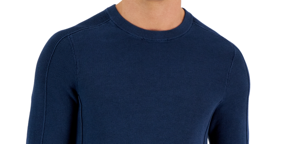 Suéter masculino Michael Kors com gola redonda tingido azul, tamanho extragrande