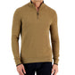 Suéter texturizado masculino Michael Kors com zíper de um quarto, marrom, tamanho grande