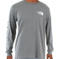 Camiseta de manga comprida masculina The North Face TNF Sleeve Hit, cinza, tamanho médio