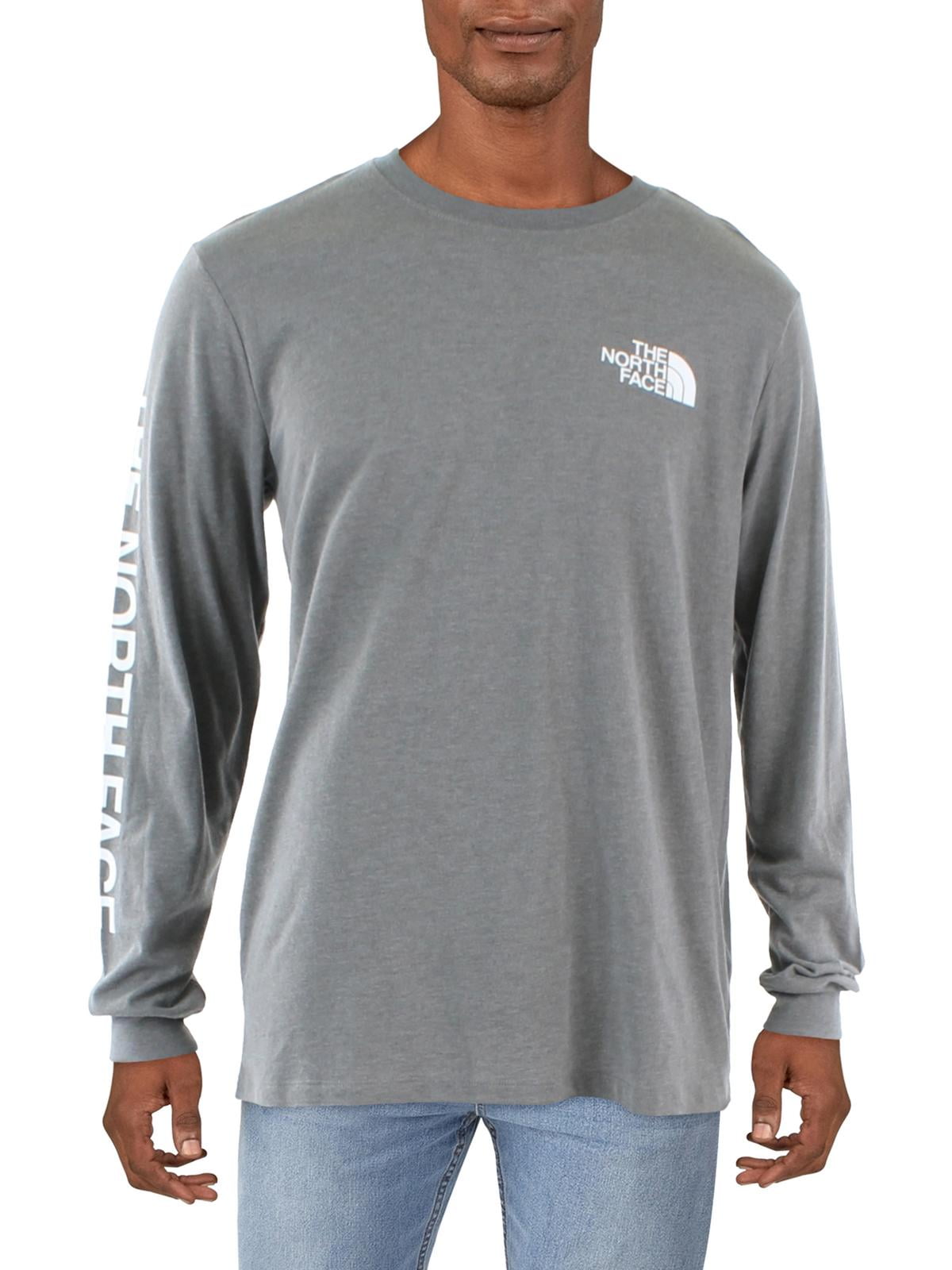 Camiseta de manga comprida masculina The North Face TNF Sleeve Hit, cinza, tamanho médio