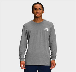 Camiseta de manga comprida masculina The North Face TNF Sleeve Hit, cinza, tamanho médio