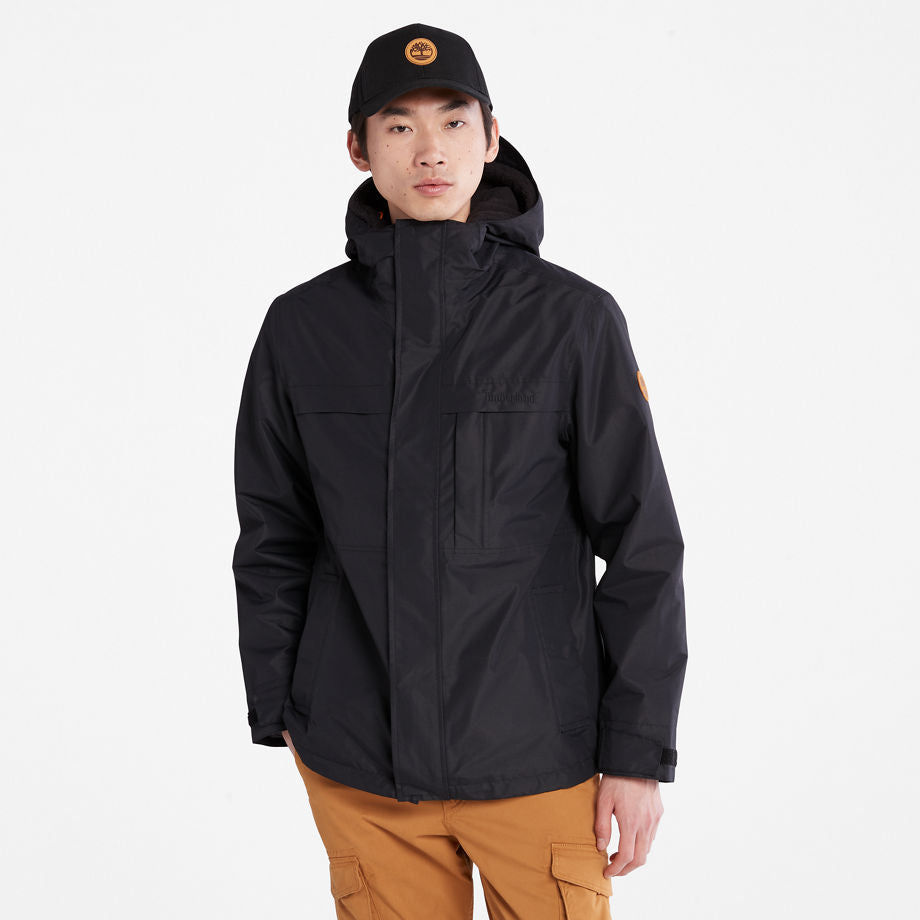 Jaqueta impermeável Timberland Benton 3 em 1 masculina, preta, tamanho médio