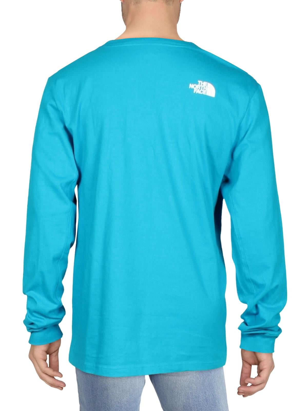 Camisa masculina The North Face Coordinates Crewneck com logotipo, azul, tamanho pequeno