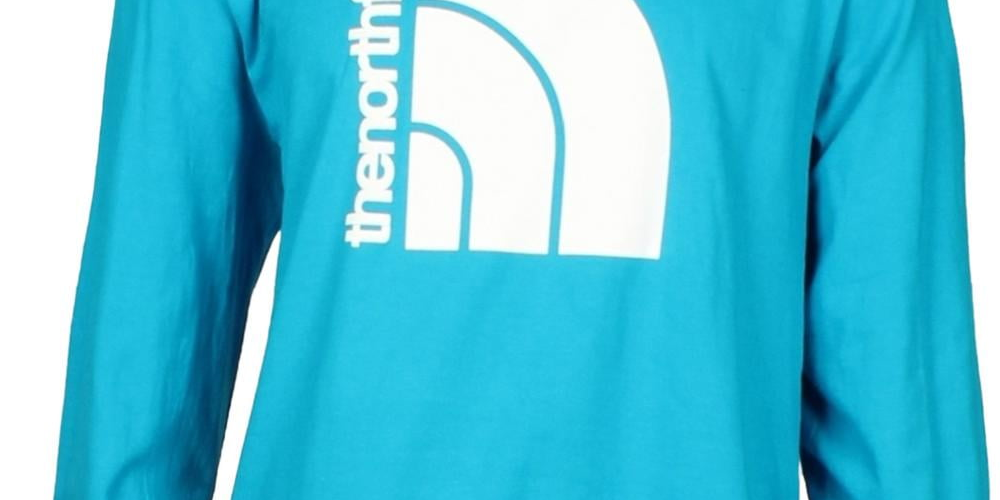 Camisa masculina The North Face Coordinates Crewneck com logotipo, azul, tamanho pequeno