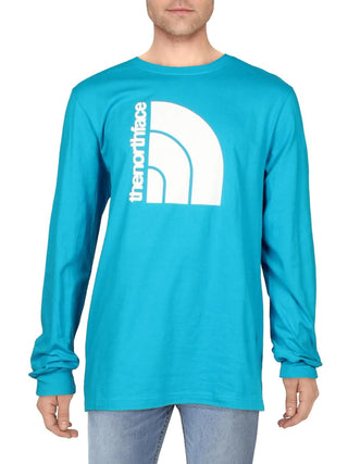 Camiseta gráfica de gola redonda de algodão masculina The North Face, tamanho grande, azul