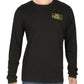 Camiseta masculina The North Face de algodão com estampa de manga comprida, preta, tamanho pequeno