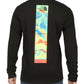 Camiseta masculina The North Face de algodão com estampa de manga comprida, preta, tamanho pequeno