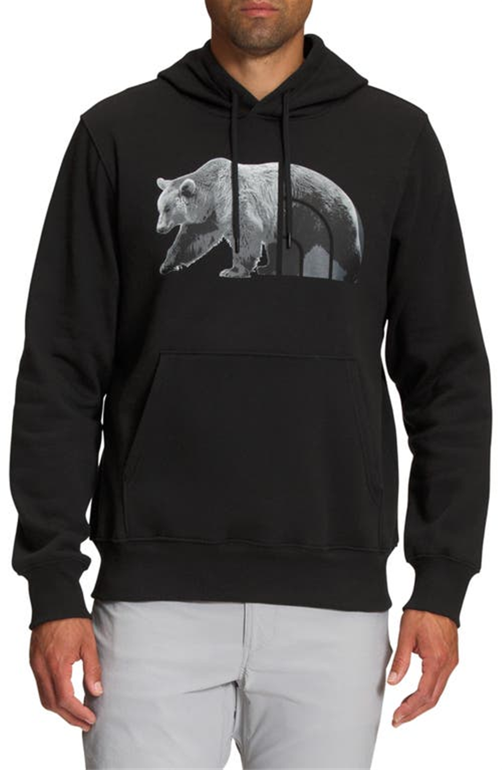 Moletom com capuz masculino The North Face com logotipo de urso, preto, tamanho XX-G