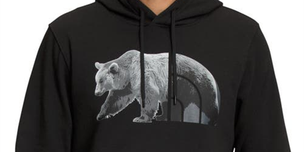 Moletom com capuz masculino The North Face com logotipo de urso, preto, tamanho XX-G