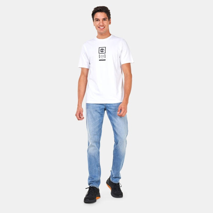 Camiseta Timberland Masculina Back Stack Logo Camuflada Branca Tamanho X-G