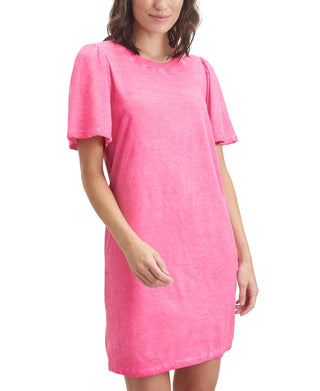 Vestido de algodão Cove feminino esplêndido rosa tamanho extragrande