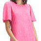 Vestido de algodão Cove feminino esplêndido rosa tamanho extragrande