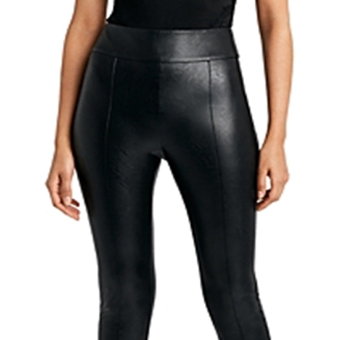 Leggings femininas de couro sintético de cintura alta BCBGMAXAZRIA, pretas, tamanho extragrande