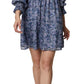 BCBGeneration Vestido curto babydoll com estampa floral feminino, azul, tamanho 2
