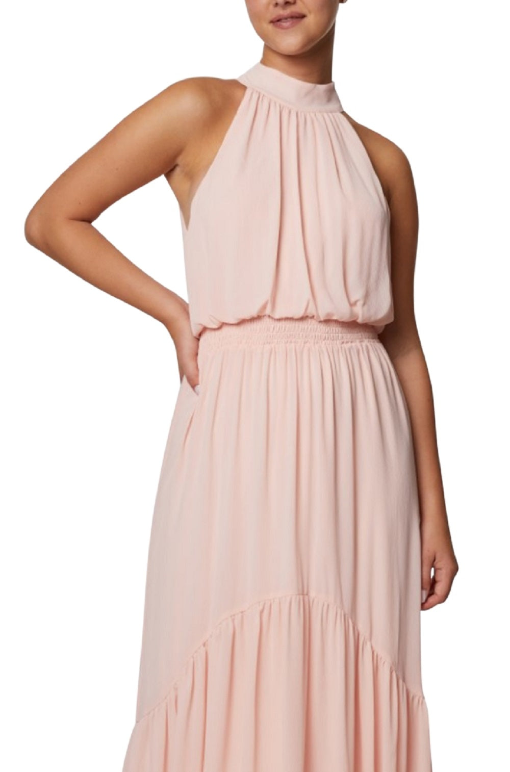 Vestido midi com decote halter e decote halter laranja Laundry By Shelli Segal