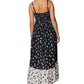 Vestido longo smocked com estampa floral preto Laundry By Shelli Segal para mulheres