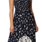 Vestido longo smocked com estampa floral preto Laundry By Shelli Segal para mulheres