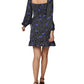 BCBGeneration Vestido curto feminino com decote quadrado e estampa floral, preto, tamanho 4