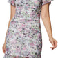 Vestido curto de malha franzida feminino BCBGeneration, rosa, tamanho 12