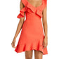 Vestido Malik assimétrico feminino BCBGMAXAZRIA vermelho tamanho 12