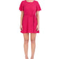 Vestido feminino Laundry com cinto trançado e corte A, vermelho, tamanho 6, pequeno