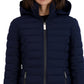Casaco acolchoado com capuz e dobrável Nautica feminino, azul, tamanho grande