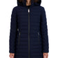 Casaco acolchoado com capuz e dobrável Nautica feminino, azul, tamanho grande