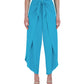 BCBGMAXAZRIA Calça feminina com cintura elástica e perna larga, azul, tamanho grande