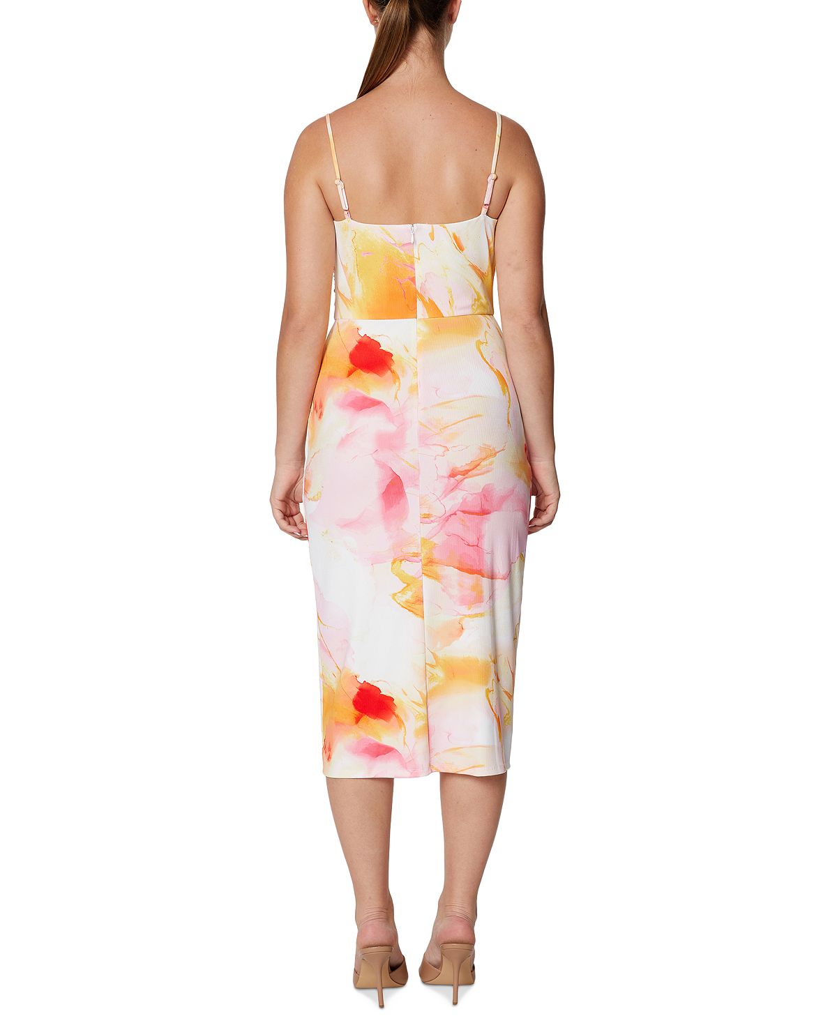 Vestido justo estampado feminino Laundry By Shelli Segal marrom