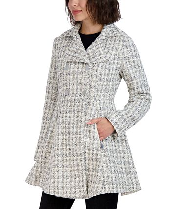 Casaco de tweed com abotoamento duplo e saia Laundry By Shelli Segal feminino, branco, tamanho pequeno