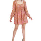 Vestido babydoll feminino com estampa paisley BCBGeneration, rosa, tamanho 4