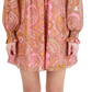 Vestido babydoll feminino com estampa paisley BCBGeneration, rosa, tamanho 4