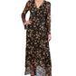 Vestido envelope feminino estampado em malha sintética, Laundry by Shelli Segal, tamanho 14