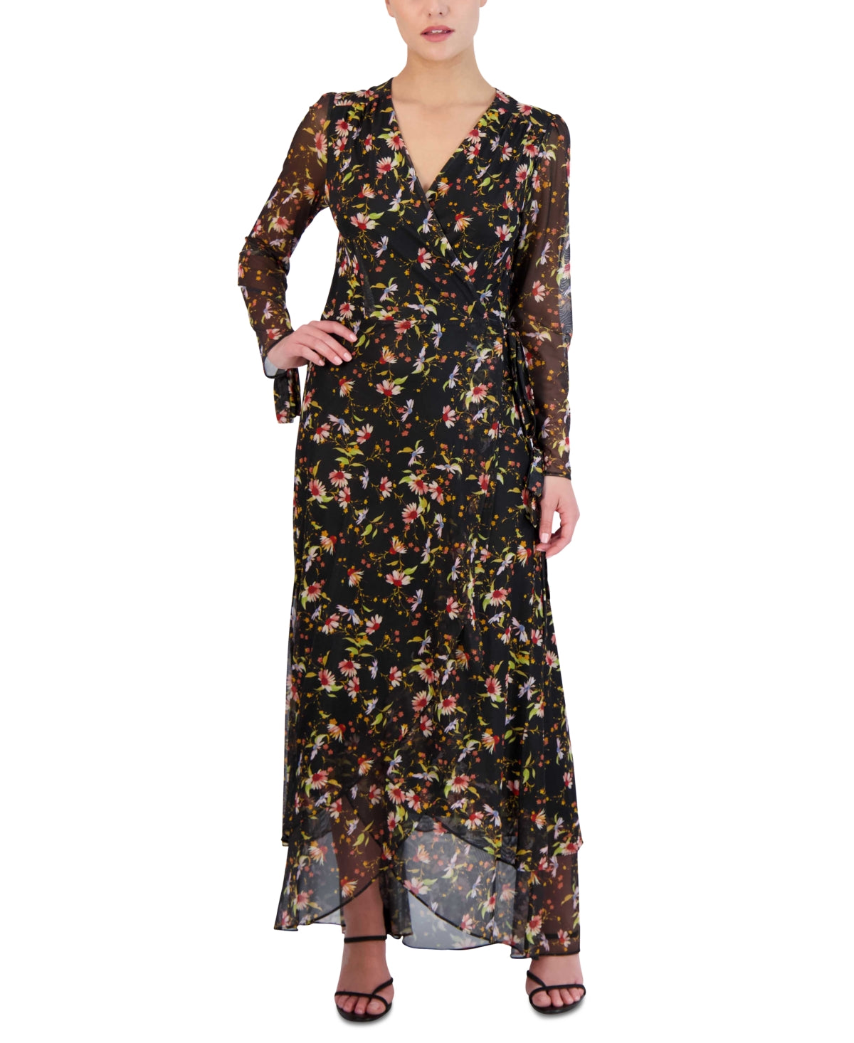 Vestido envelope feminino estampado em malha sintética, Laundry by Shelli Segal, tamanho 14