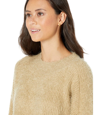 BCBGeneration Women's Fuzzy Pullover Crewneck Sweater Brown Size 12
