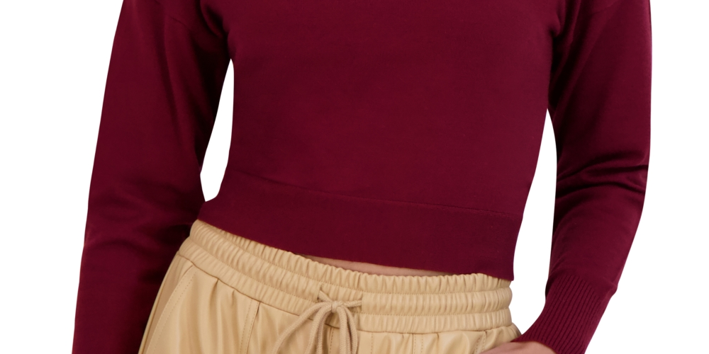 Suéter feminino BCBGeneration com manga dolman e amarração nas costas, vermelho, tamanho pequeno