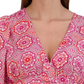 Blusa curta feminina com babados e estampa floral BCBGeneration, rosa, tamanho médio
