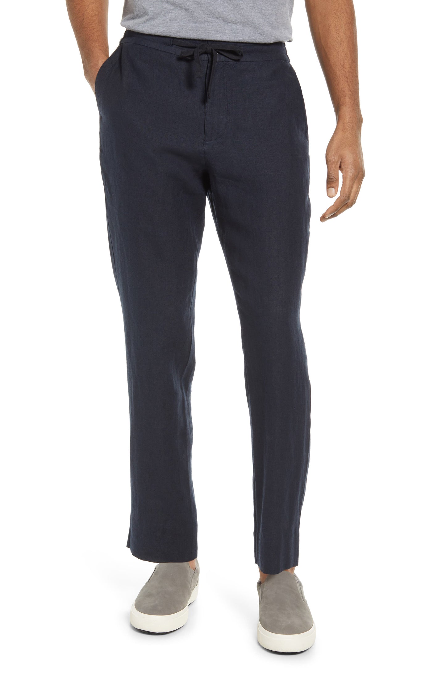 Calça leve de cânhamo masculina Vince Camuto, azul, tamanho médio