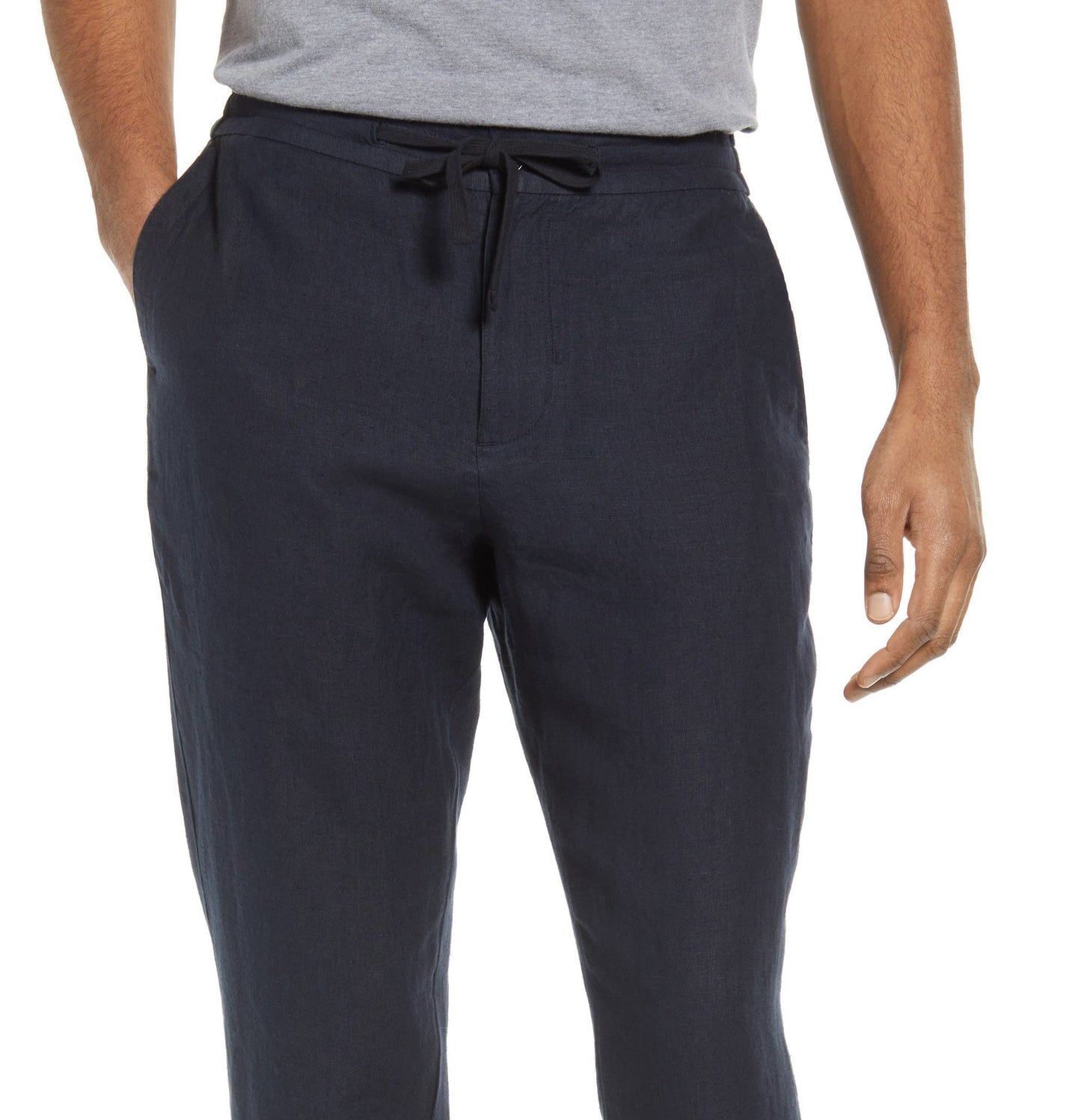 Calça leve de cânhamo masculina Vince Camuto, azul, tamanho médio