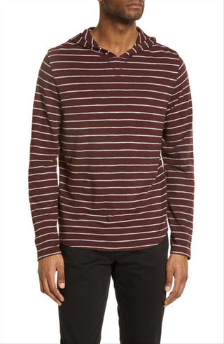 Moletom com capuz Vince Stripe Cotton - Preto Ameixa H Cinza Tamanho GG