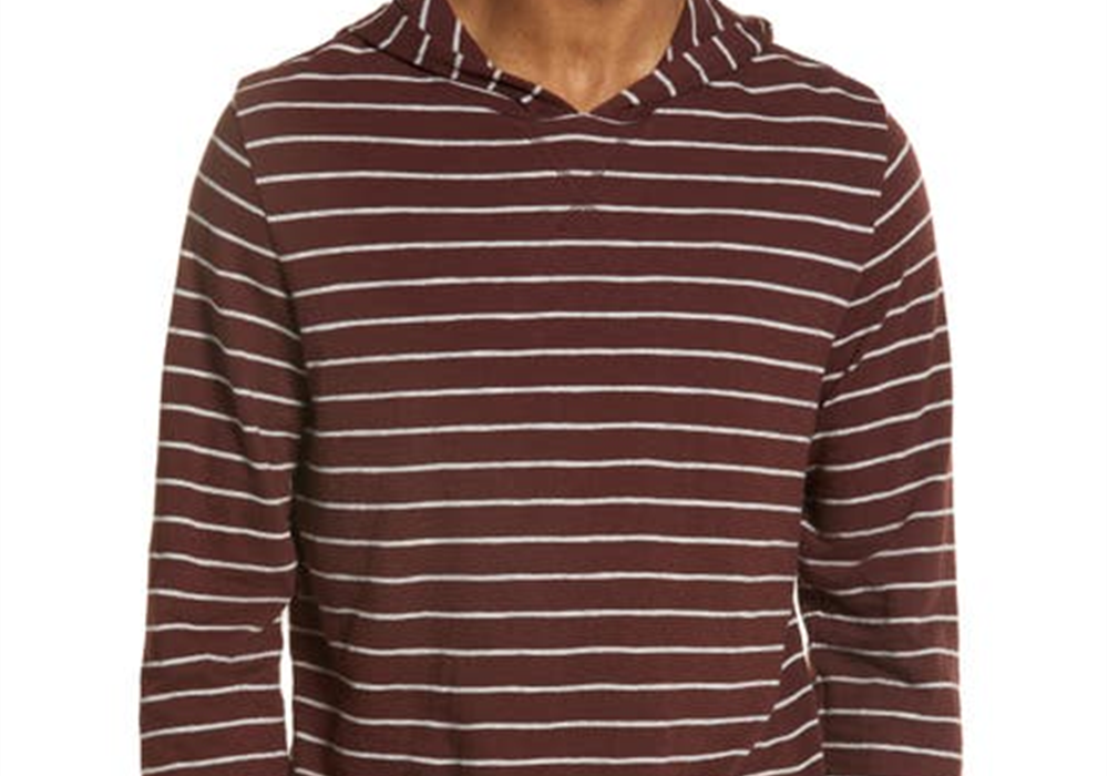 Moletom com capuz Vince Stripe Cotton - Preto Ameixa H Cinza Tamanho GG